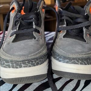 Kids Gray and Black Jordan Sneakers